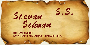 Stevan Šikman vizit kartica